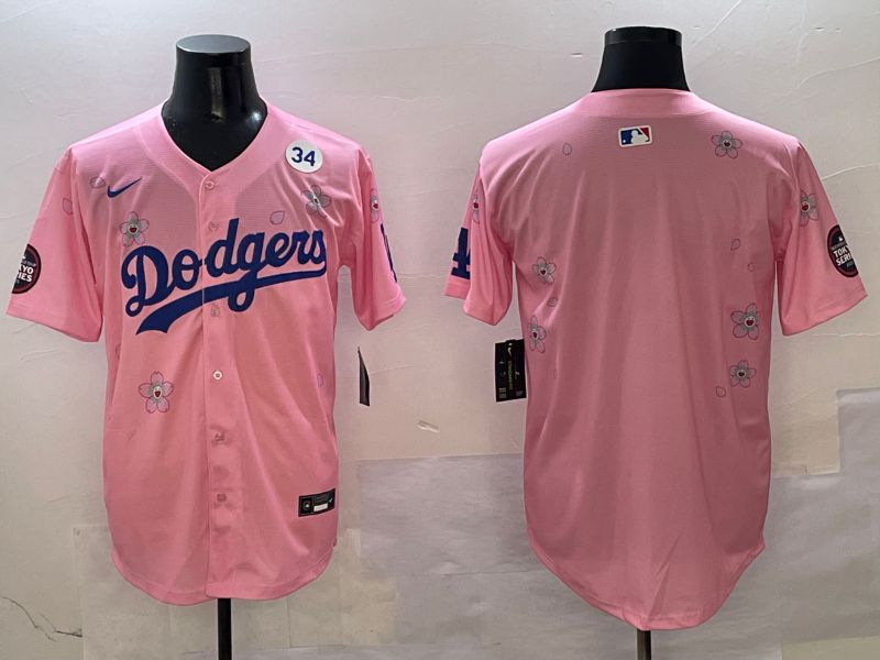 Men Los Angeles Dodgers Blank Pink Sakura Edition 2025 Nike MLB Jersey style 4->los angeles dodgers->MLB Jersey